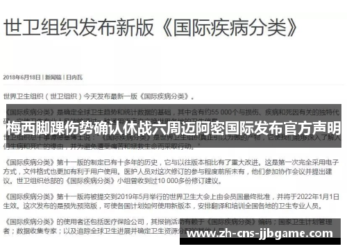 梅西脚踝伤势确认休战六周迈阿密国际发布官方声明